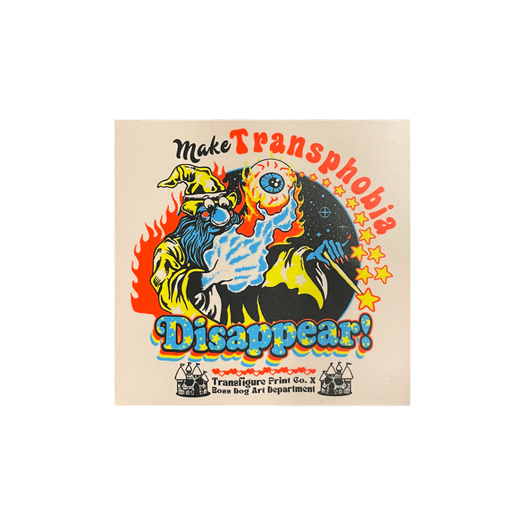 Make Transphobia Disappear Sticker – Transfigure