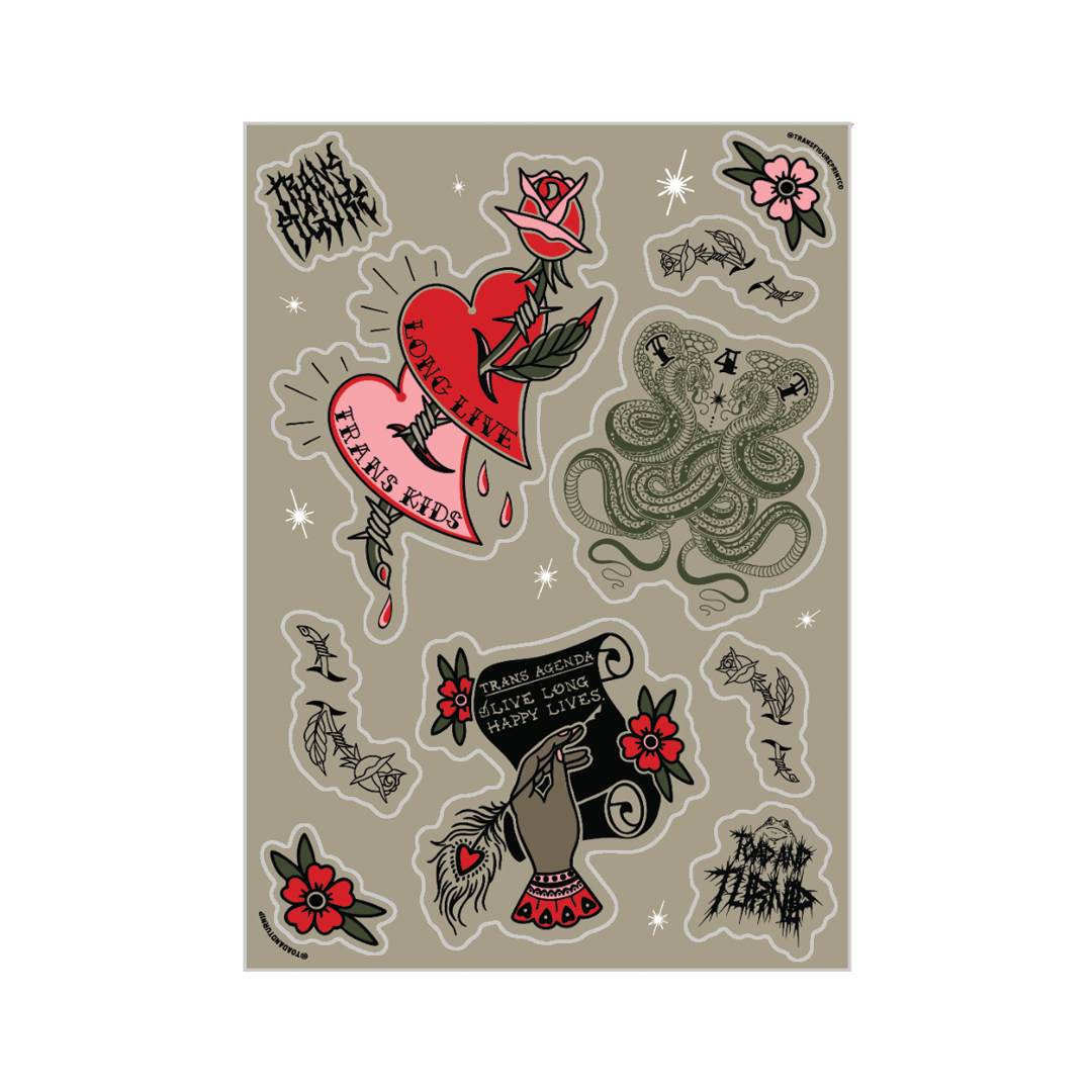 Trans Sticker Design Long Live Trans People Sticker Sheet – Transfigure